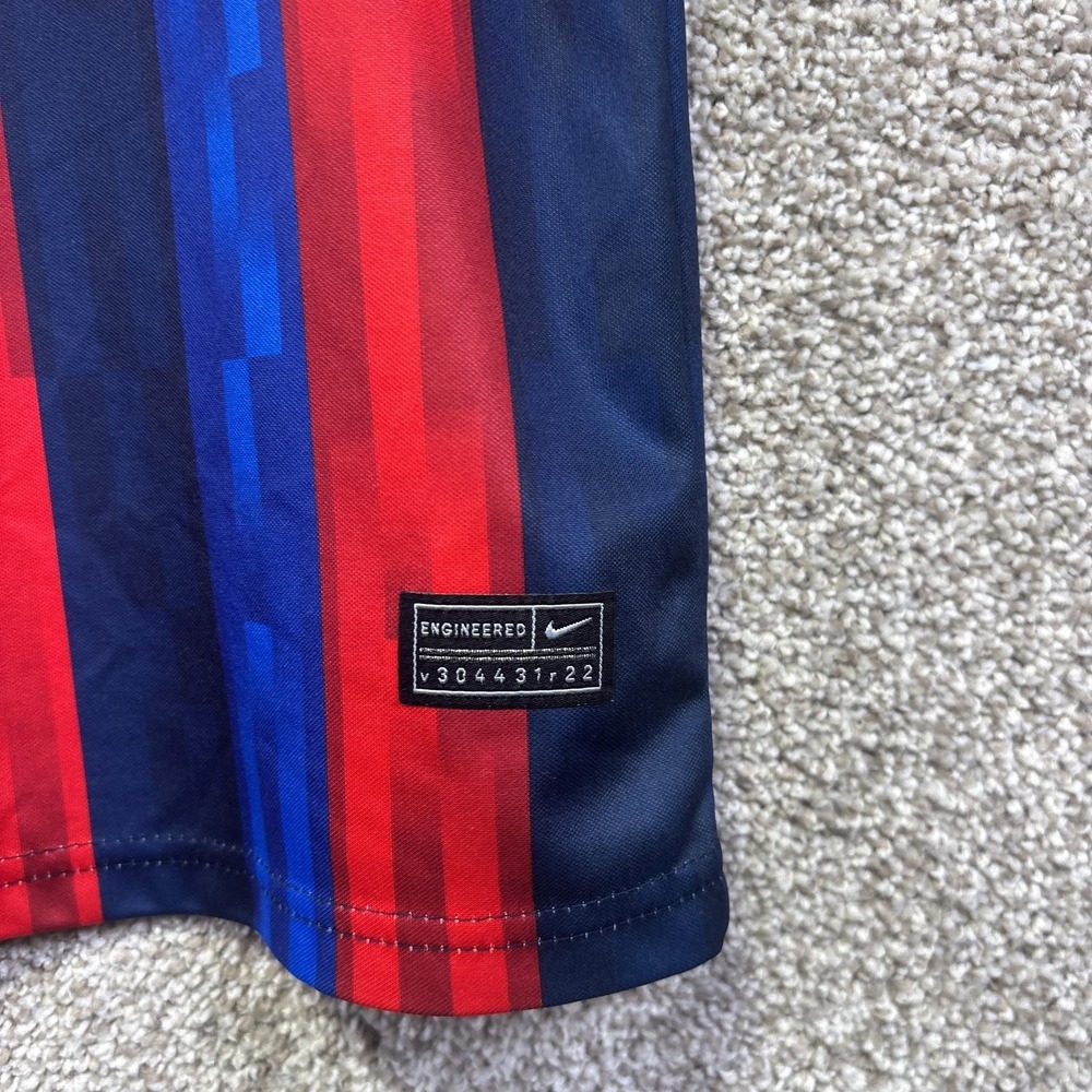 FC Barcelona Jersey Boys Small Blue Red Soccer La Liga Nike Lewandowski 9 - Picture 2 of 9
